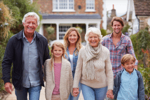 Family visiting resident at The Parks at Garland Healthcare and Rehabilitation in Garland, TX