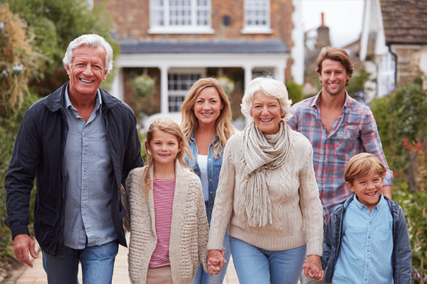 Family visiting resident at The Parks at Garland Healthcare and Rehabilitation in Garland, TX